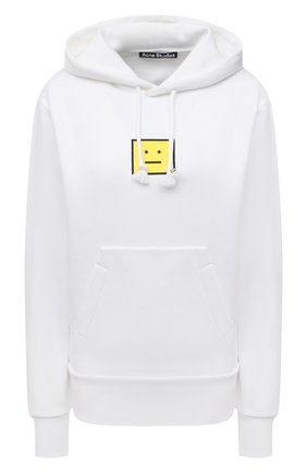 Женский хлопковое худи ACNE STUDIOS белого цвета по цене 27750 руб., арт. CI0073/W | Фото 1 Женский хлопковое худи ACNE STUDIOS белого цвета, арт. CI0073/W | Фото 1 (Материал внешний: Хлопок; Длина (для топов): Стандартные; Рукава: Длинные; Стили: Спорт-шик; Женское Кросс-КТ: Худи-одежда)