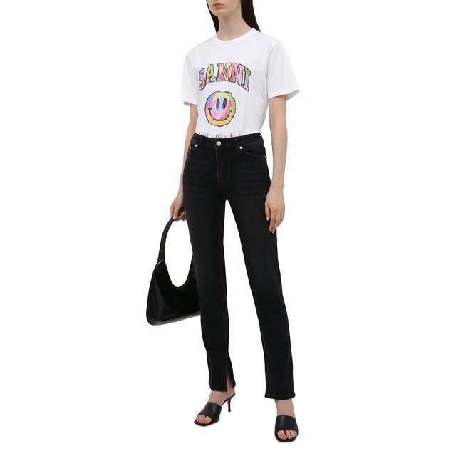 фото Хлопковая футболка ganni