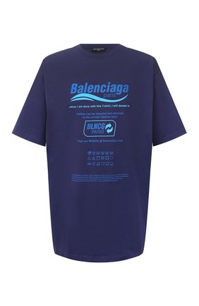 Мужская хлопковая футболка BALENCIAGA синего цвета по цене 53550 руб., арт. 651795/TKVF8 | Фото 1 Мужская хлопковая футболка BALENCIAGA синего цвета, арт. 651795/TKVF8 | Фото 1 (Материал внешний: Хлопок; Длина (для топов): Удлиненные; Принт: С принтом; Рукава: Короткие; Стили: Гранж)