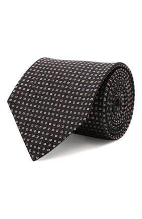 Мужской шелковый галстук BOSS темно-фиолетового цвета, арт. 50461056 | Фото 1 (Материал: Шелк, Текстиль; Принт: С принтом)