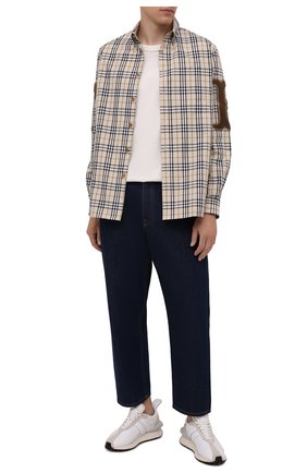 Мужская хлопковая рубашка BURBERRY бежевого цвета по цене 44600 руб., арт. 8042350 | Фото 2 Мужская хлопковая рубашка BURBERRY бежевого цвета, арт. 8042350 | Фото 2