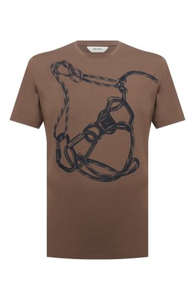 Мужская хлопковая футболка Z ZEGNA коричневого цвета по цене 16950 руб., арт. VY367/ZZ630P | Фото 1 Мужская хлопковая футболка Z ZEGNA коричневого цвета, арт. VY367/ZZ630P | Фото 1