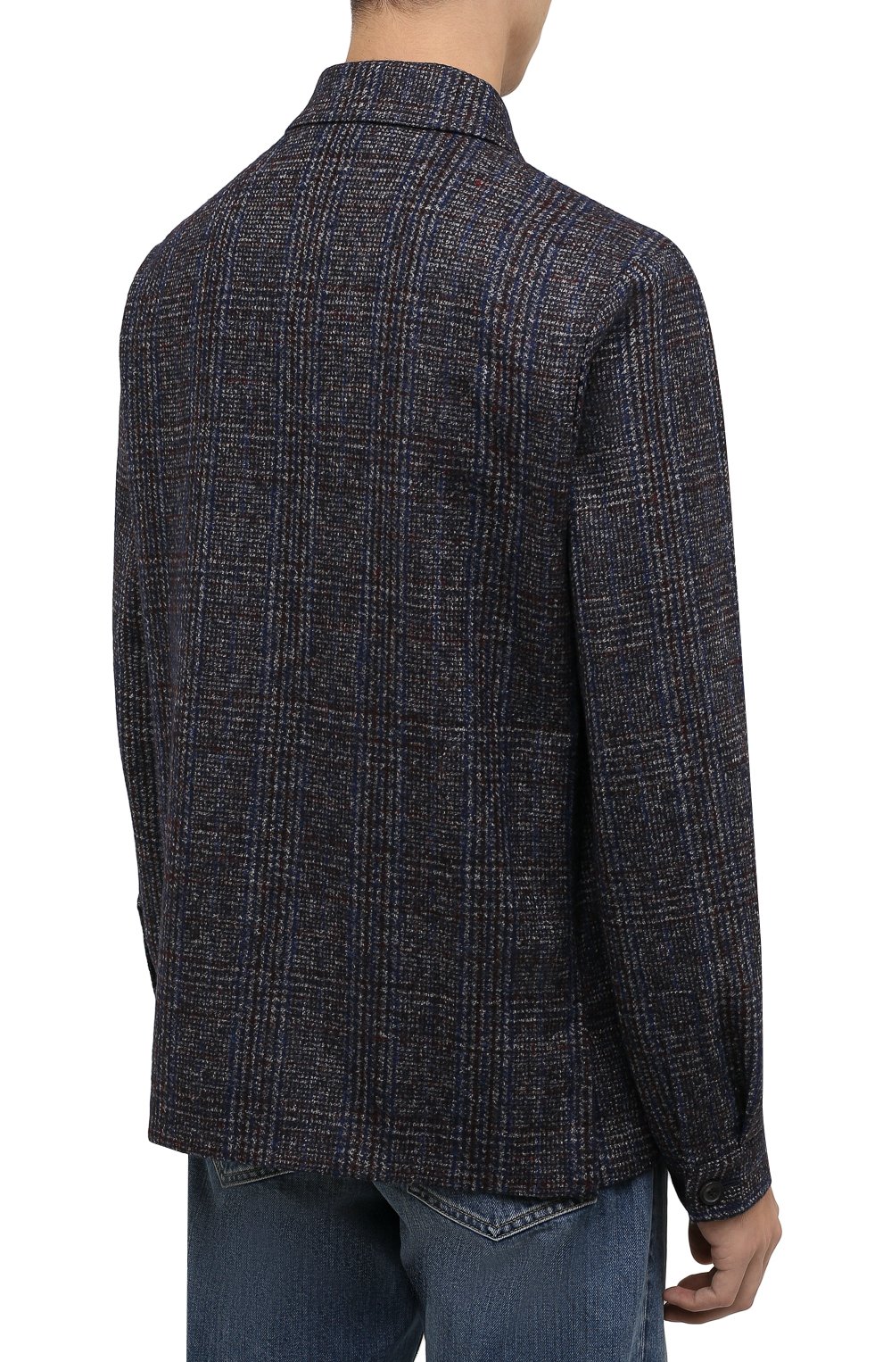 Мужская шерстяная куртка ZEGNA COUTURE темно-синего цвета, арт. 250N17/1DT4N0 | Фото 4 (Кросс-КТ: Куртка; Мужское Кросс-КТ: шерсть и кашемир; Материал внешний: Шерсть; Рукава: Длинные; Длина (верхняя одежда): Короткие; Материал подклада: Хлопок; Стили: Кэжуэл)