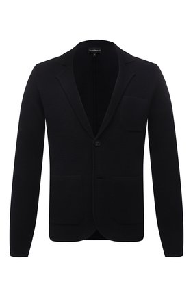Мужской шерстяной пиджак EMPORIO ARMANI темно-синего цвета по цене 41400 руб., арт. 6K1GY1/1MFDZ | Фото 1 Мужской шерстяной пиджак EMPORIO ARMANI темно-синего цвета, арт. 6K1GY1/1MFDZ | Фото 1