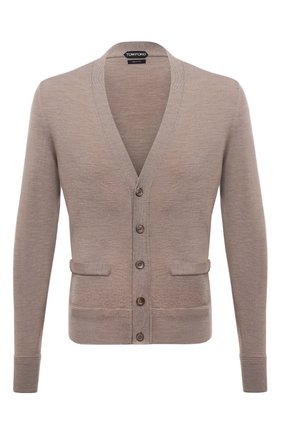 Мужской шерстяной кардиган TOM FORD бежевого цвета по цене 93950 руб., арт. BYM94/TFK155 | Фото 1 Мужской шерстяной кардиган TOM FORD бежевого цвета, арт. BYM94/TFK155 | Фото 1 (Длина (для топов): Стандартные; Рукава: Длинные; Материал внешний: Шерсть; Мужское Кросс-КТ: Кардиган-одежда; Стили: Кэжуэл)