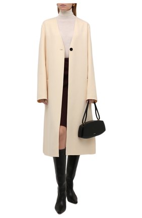 Женское кашемировое пальто JIL SANDER кремвого цвета по цене 382000 руб., арт. JSPT120584-WT100903 | Фото 2 Женское кашемировое пальто JIL SANDER кремвого цвета, арт. JSPT120584-WT100903 | Фото 2 (Материал внешний: Кашемир, Шерсть; Длина (верхняя одежда): Длинные; Рукава: Длинные; Стили: Минимализм; 1-2-бортные: Однобортные)