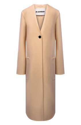 Женское кашемировое пальто JIL SANDER бежевого цвета по цене 382000 руб., арт. JSPT120584-WT100903 | Фото 1 Женское кашемировое пальто JIL SANDER бежевого цвета, арт. JSPT120584-WT100903 | Фото 1 (Материал внешний: Кашемир, Шерсть; Длина (верхняя одежда): Длинные; Рукава: Длинные; Стили: Минимализм; 1-2-бортные: Однобортные)