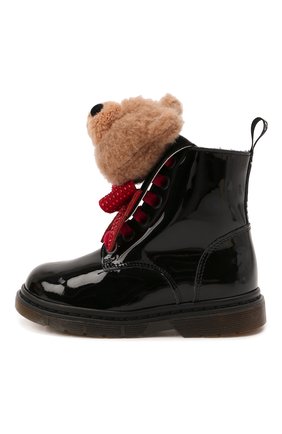 Детские кожаные ботинки MONNALISA черного цвета, арт. 8C8019M | Фото 2 (Материал внешний: Кожа)