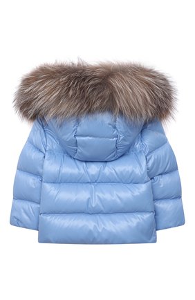 Детского пуховая куртка MONCLER голубого цвета по цене 48500 руб., арт. G2-951-1A526-02-68950 | Фото 2 Детского пуховая куртка MONCLER голубого цвета, арт. G2-951-1A526-02-68950 | Фото 2 (Материал утеплителя: Пух и перо; Материал внешний: Синтетический материал; Материал подклада: Синтетический материал; Рукава: Длинные; Ростовка одежда: 12 мес | 80 см, 18 мес | 86 см, 24 мес | 92 см, 36 мес | 98 см)