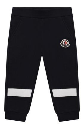 Детские хлопковые джоггеры MONCLER темно-синего цвета по цене 17050 руб., арт. G2-951-8H723-20-80996 | Фото 1 Детские хлопковые джоггеры MONCLER темно-синего цвета, арт. G2-951-8H723-20-80996 | Фото 1 (Материал внешний: Хлопок; Кросс-КТ НВ: Джоггеры; Ростовка одежда: 12 мес | 80 см, 18 мес | 86 см, 24 мес | 92 см, 3 мес | 62 см, 36 мес | 98 см, 6 мес | 68 см, 9 мес | 74 см)