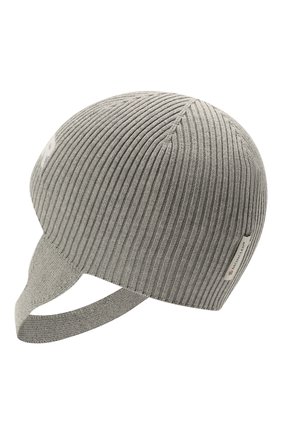 Детского хлопковая шапка MONCLER серого цвета, арт. G2-951-9Z714-00-V9217 | Фото 2 (Материал: Текстиль, Хлопок)