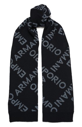 Детский комплект из шапки и шарфа EMPORIO ARMANI синего цвета по цене 17950 руб., арт. 407513/1A765 | Фото 5 Детский комплект из шапки и шарфа EMPORIO ARMANI синего цвета, арт. 407513/1A765 | Фото 5 (Материал: Шерсть)