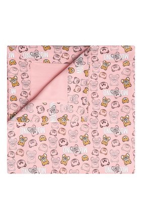 Детского хлопковое одеяло MOSCHINO розового цвета, арт. MUB007/LDB72 | Фото 1 (Материал: Хлопок, Текстиль)