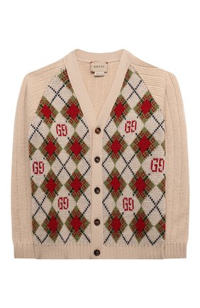 Детский шерстяной кардиган GUCCI разноцветного цвета по цене 28900 руб., арт. 653643/XKBWI | Фото 1 Детский шерстяной кардиган GUCCI разноцветного цвета, арт. 653643/XKBWI | Фото 1