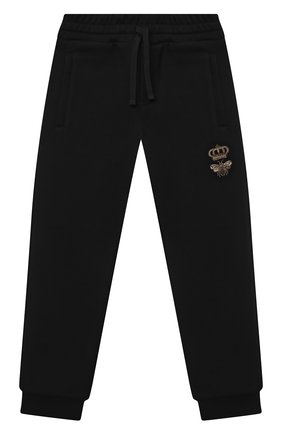 Детские хлопковый джоггеры DOLCE & GABBANA черного цвета по цене 16650 руб., арт. L4JPDE/G7A5X/2-6 | Фото 1 Детские хлопковый джоггеры DOLCE & GABBANA черного цвета, арт. L4JPDE/G7A5X/2-6 | Фото 1