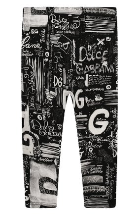 Детские хлопковые брюки DOLCE & GABBANA черно-белого цвета по цене 12350 руб., арт. L2JP5B/FSGX2 | Фото 1 Детские хлопковые брюки DOLCE & GABBANA черно-белого цвета, арт. L2JP5B/FSGX2 | Фото 1 (Материал внешний: Хлопок; Ростовка одежда: 12 мес | 80 см, 18 мес | 86 см, 36 мес | 98 см)