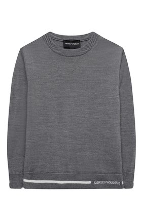 Детский пуловер EMPORIO ARMANI серого цвета по цене 11650 руб., арт. 6K4M53/4M1DZ | Фото 1 Детский пуловер EMPORIO ARMANI серого цвета, арт. 6K4M53/4M1DZ | Фото 1 (Материал внешний: Синтетический материал, Шерсть; Рукава: Длинные; Мальчики Кросс-КТ: Пуловер-одежда; Ростовка одежда: 10 - 11 лет | 140 - 146см, 13 - 15 лет | 158 см, 16 лет | 164 см, 4 года | 104 см, 5 лет | 110 см, 6 лет | 116 см, 7 лет | 122 см, 8 лет | 128 см)