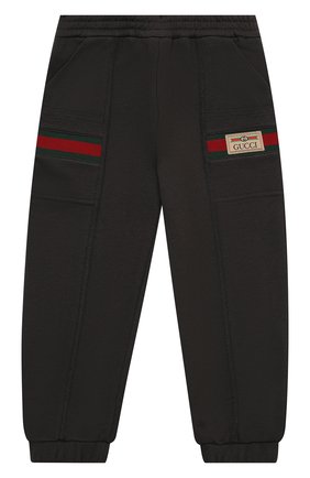 Детские хлопковые джоггеры GUCCI черного цвета по цене 25350 руб., арт. 653667/XJDKA | Фото 1 Детские хлопковые джоггеры GUCCI черного цвета, арт. 653667/XJDKA | Фото 1