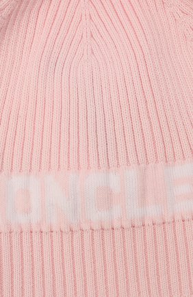 Детского хлопковая шапка MONCLER розового цвета по цене 12600 руб., арт. G2-951-9Z714-00-V9217 | Фото 3 Детского хлопковая шапка MONCLER розового цвета, арт. G2-951-9Z714-00-V9217 | Фото 3 (Материал: Текстиль, Хлопок)