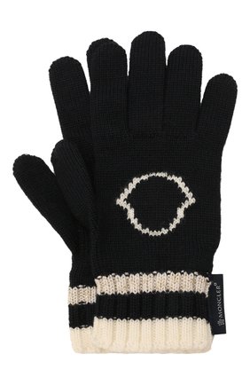 Детские шерстяные перчатки MONCLER темно-синего цвета, арт. G2-954-9Z727-10-A9634 | Фото 1 (Материал: Шерсть, Текстиль)