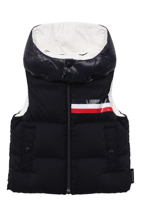 Детского пуховый жилет MONCLER темно-синего цвета по цене 30000 руб., арт. G2-951-1A557-20-53333/9-12M | Фото 1 Детского пуховый жилет MONCLER темно-синего цвета, арт. G2-951-1A557-20-53333/9-12M | Фото 1 (Материал утеплителя: Пух и перо; Материал подклада: Хлопок; Материал внешний: Синтетический материал; Рукава: Короткие; Ростовка одежда: 6 мес | 68 см, 9 мес | 74 см)