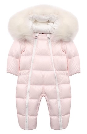 Детского пуховый комбинезон MONCLER розового цвета по цене 64800 руб., арт. G2-951-1G520-02-68950/9-12M | Фото 1 Детского пуховый комбинезон MONCLER розового цвета, арт. G2-951-1G520-02-68950/9-12M | Фото 1 (Рукава: Длинные; Материал утеплителя: Пух и перо; Материал внешний: Синтетический материал; Материал подклада: Хлопок; Ростовка одежда: 3 мес | 62 см, 6 мес | 68 см, 9 мес | 74 см)