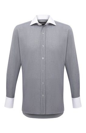 Мужская хлопковая сорочка TOM FORD серого цвета по цене 43900 руб., арт. 2FT620/94SWAX | Фото 1 Мужская хлопковая сорочка TOM FORD серого цвета, арт. 2FT620/94SWAX | Фото 1 (Длина (для топов): Стандартные; Материал внешний: Хлопок; Рукава: Длинные; Случай: Формальный; Стили: Классический; Воротник: Акула; Рубашки М: Regular Fit; Манжеты: На пуговицах; Принт: С принтом)