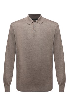 Мужское поло из кашемира и шелка ERMENEGILDO ZEGNA бежевого цвета по цене 74550 руб., арт. UYJ00/132 | Фото 1 Мужское поло из кашемира и шелка ERMENEGILDO ZEGNA бежевого цвета, арт. UYJ00/132 | Фото 1 (Материал внешний: Шерсть, Кашемир, Шелк; Длина (для топов): Стандартные; Рукава: Длинные; Кросс-КТ: Трикотаж; Застежка: Пуговицы; Стили: Кэжуэл)