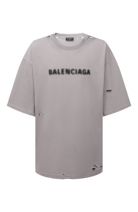 Мужская хлопковая футболка BALENCIAGA серого цвета по цене 39950 руб., арт. 661715/TKVD5 | Фото 1 Мужская хлопковая футболка BALENCIAGA серого цвета, арт. 661715/TKVD5 | Фото 1