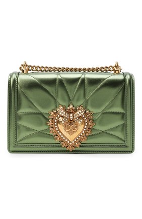 Женская сумка devotion small DOLCE & GABBANA зеленого цвета по цене 152000 руб., арт. BB6652/AK772 | Фото 1 Женская сумка devotion small DOLCE & GABBANA зеленого цвета, арт. BB6652/AK772 | Фото 1 (Материал: Натуральная кожа; Сумки-технические: Сумки через плечо; Ремень/цепочка: С цепочкой, На ремешке; Размер: small; Женское Кросс-КТ: Вечерняя сумка)