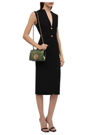 Женская сумка devotion small DOLCE & GABBANA зеленого цвета по цене 152000 руб., арт. BB6652/AK772 | Фото 3 Женская сумка devotion small DOLCE & GABBANA зеленого цвета, арт. BB6652/AK772 | Фото 3 (Женское Кросс-КТ: Вечерняя сумка; Сумки-технические: Сумки через плечо; Ремень/цепочка: С цепочкой, На ремешке; Материал: Натуральная кожа; Размер: small)