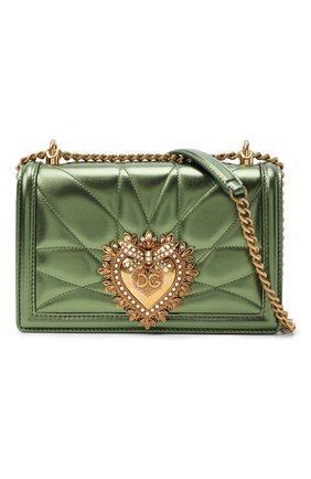 Женская сумка devotion small DOLCE & GABBANA зеленого цвета по цене 152000 руб., арт. BB6652/AK772 | Фото 6 Женская сумка devotion small DOLCE & GABBANA зеленого цвета, арт. BB6652/AK772 | Фото 6 (Женское Кросс-КТ: Вечерняя сумка; Сумки-технические: Сумки через плечо; Ремень/цепочка: С цепочкой, На ремешке; Материал: Натуральная кожа; Размер: small)