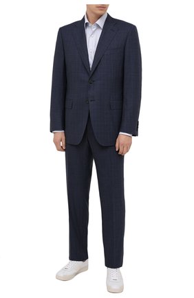 Мужской шерстяной костюм CANALI синего цвета по цене 167000 руб., арт. E11220/10/BX01813 | Фото 1 Мужской шерстяной костюм CANALI синего цвета, арт. E11220/10/BX01813 | Фото 1 (Материал внешний: Шерсть; Материал подклада: Купро; Стили: Классический; Костюмы М: Однобортный; Рукава: Длинные)