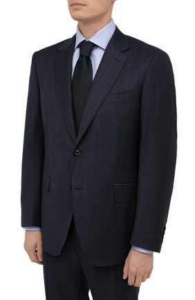 Мужской шерстяной костюм CANALI темно-синего цвета по цене 172500 руб., арт. E11280/10/BX02796 | Фото 2 Мужской шерстяной костюм CANALI темно-синего цвета, арт. E11280/10/BX02796 | Фото 2 (Рукава: Длинные; Материал подклада: Купро; Материал внешний: Шерсть; Стили: Классический; Костюмы М: Однобортный)
