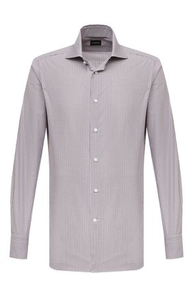 Мужская хлопковая сорочка ERMENEGILDO ZEGNA светло-коричневого цвета по цене 36650 руб., арт. 201317/9MS0BA | Фото 1 Мужская хлопковая сорочка ERMENEGILDO ZEGNA светло-коричневого цвета, арт. 201317/9MS0BA | Фото 1 (Материал внешний: Хлопок; Длина (для топов): Стандартные; Рукава: Длинные; Случай: Формальный; Воротник: Акула; Рубашки М: Regular Fit; Принт: Клетка; Стили: Классический; Манжеты: На пуговицах)