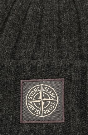 Мужская шерстяная шапка STONE ISLAND темно-серого цвета по цене 11200 руб., арт. 7515N24B5 | Фото 3 Мужская шерстяная шапка STONE ISLAND темно-серого цвета, арт. 7515N24B5 | Фото 3 (Материал: Шерсть; Кросс-КТ: Трикотаж)