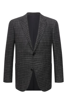 Мужской пиджак из шерсти и шелка ERMENEGILDO ZEGNA темно-серого цвета по цене 192500 руб., арт. 250028/122520 | Фото 1 Мужской пиджак из шерсти и шелка ERMENEGILDO ZEGNA темно-серого цвета, арт. 250028/122520 | Фото 1