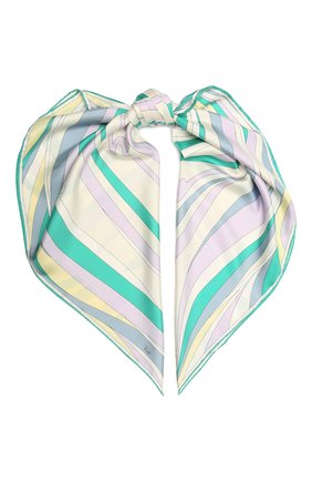 Женский шелковый платок EMILIO PUCCI зеленого цвета по цене 29900 руб., арт. 1RGB32/1RV32 | Фото 1 Женский шелковый платок EMILIO PUCCI зеленого цвета, арт. 1RGB32/1RV32 | Фото 1