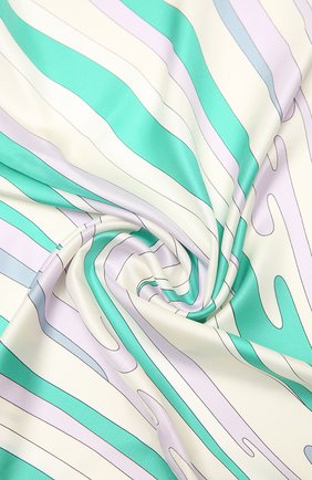 Женский шелковый платок EMILIO PUCCI зеленого цвета по цене 29900 руб., арт. 1RGB32/1RV32 | Фото 2 Женский шелковый платок EMILIO PUCCI зеленого цвета, арт. 1RGB32/1RV32 | Фото 2