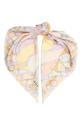 Женский шелковый платок EMILIO PUCCI светло-розового цвета по цене 29900 руб., арт. 1RGB42/1RL42 | Фото 1 Женский шелковый платок EMILIO PUCCI светло-розового цвета, арт. 1RGB42/1RL42 | Фото 1