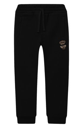 Детские хлопковые джоггеры DOLCE & GABBANA черного цвета по цене 19200 руб., арт. L4JPDE/G7A5X/8-14 | Фото 1 Детские хлопковые джоггеры DOLCE & GABBANA черного цвета, арт. L4JPDE/G7A5X/8-14 | Фото 1
