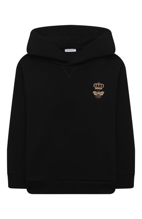 Детский хлопковое худи DOLCE & GABBANA черного цвета по цене 19200 руб., арт. L4JWAY/G7A5X/2-6 | Фото 1 Детский хлопковое худи DOLCE & GABBANA черного цвета, арт. L4JWAY/G7A5X/2-6 | Фото 1 (Рукава: Длинные; Материал внешний: Хлопок; Мальчики Кросс-КТ: Толстовка-одежда; Ростовка одежда: 3 года | 98 см, 4 года | 104 см, 5 лет | 110 см, 6 лет | 116 см)