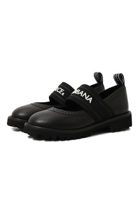 Детские кожаные туфли DOLCE & GABBANA черного цвета по цене 24500 руб., арт. D10960/AW087/29-36 | Фото 1 Детские кожаные туфли DOLCE & GABBANA черного цвета, арт. D10960/AW087/29-36 | Фото 1