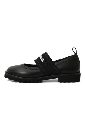 Детские кожаные туфли DOLCE & GABBANA черного цвета, арт. D10960/AW087/37-39 | Фото 2 (Материал внутренний: Натуральная кожа; Материал внешний: Кожа; Девочки-школьная форма: Классическая обувь; Региональные ограничения белый список (Axapta Mercury): RU)