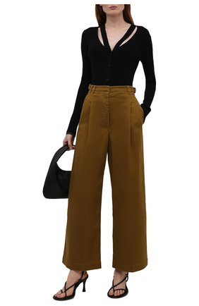 Женские хлопковые брюки PROENZA SCHOULER WHITE LABEL хаки цвета по цене 33450 руб., арт. WL2136097-AC115 | Фото 2 Женские хлопковые брюки PROENZA SCHOULER WHITE LABEL хаки цвета, арт. WL2136097-AC115 | Фото 2