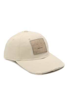 Женская хлопковая бейсболка ACNE STUDIOS бежевого цвета по цене 9420 руб., арт. C40162/W | Фото 1 Женская хлопковая бейсболка ACNE STUDIOS бежевого цвета, арт. C40162/W | Фото 1 (Материал: Хлопок, Текстиль)