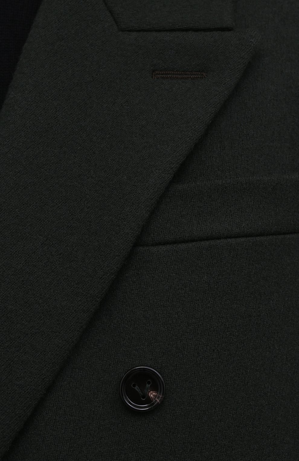 Мужской шерстяное пальто BOTTEGA VENETA темно-зеленого цвета, арт. 664463/VKUU0 | Фото 5 (Материал внешний: Шерсть; Рукава: Длинные; Длина (верхняя одежда): До колена; Материал подклада: Вискоза; Мужское Кросс-КТ: пальто-верхняя одежда; Стили: Минимализм)