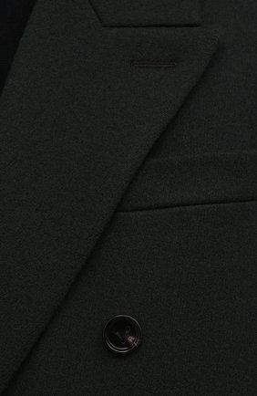 Мужской шерстяное пальто BOTTEGA VENETA темно-зеленого цвета, арт. 664463/VKUU0 | Фото 5 (Материал внешний: Шерсть; Рукава: Длинные; Длина (верхняя одежда): До колена; Материал подклада: Вискоза; Мужское Кросс-КТ: пальто-верхняя одежда; Стили: Минимализм)