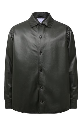 Мужская кожаная рубашка BOTTEGA VENETA темно-зеленого цвета по цене 383000 руб., арт. 663218/V16H0 | Фото 1 Мужская кожаная рубашка BOTTEGA VENETA темно-зеленого цвета, арт. 663218/V16H0 | Фото 1