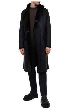 Мужская дубленка GIORGIO ARMANI темно-синего цвета по цене 569000 руб., арт. BSL02P/BSP32 | Фото 2 Мужская дубленка GIORGIO ARMANI темно-синего цвета, арт. BSL02P/BSP32 | Фото 2 (Материал внешний: Натуральный мех; Стили: Кэжуэл; Длина (верхняя одежда): До колена; Рукава: Длинные)